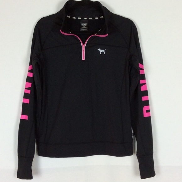 Fitted pullover sz M L PINK & Black athletic top - Picture 2 of 6